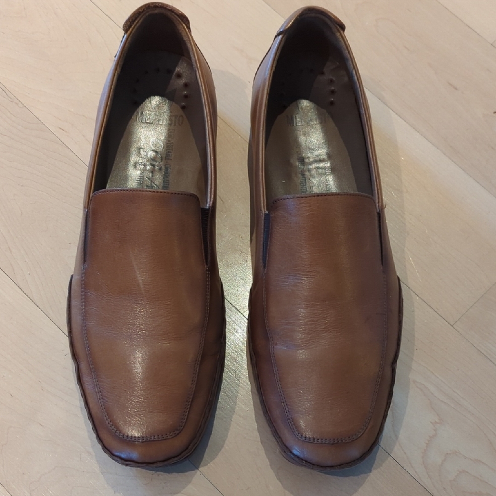 Mepgisto Caramel Brown Leather 'Cool Air' Men's Slip-Ons